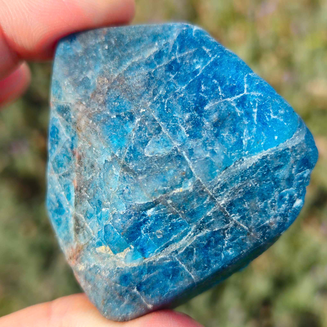 Blue Apatite with Smoky Quartz Free Form