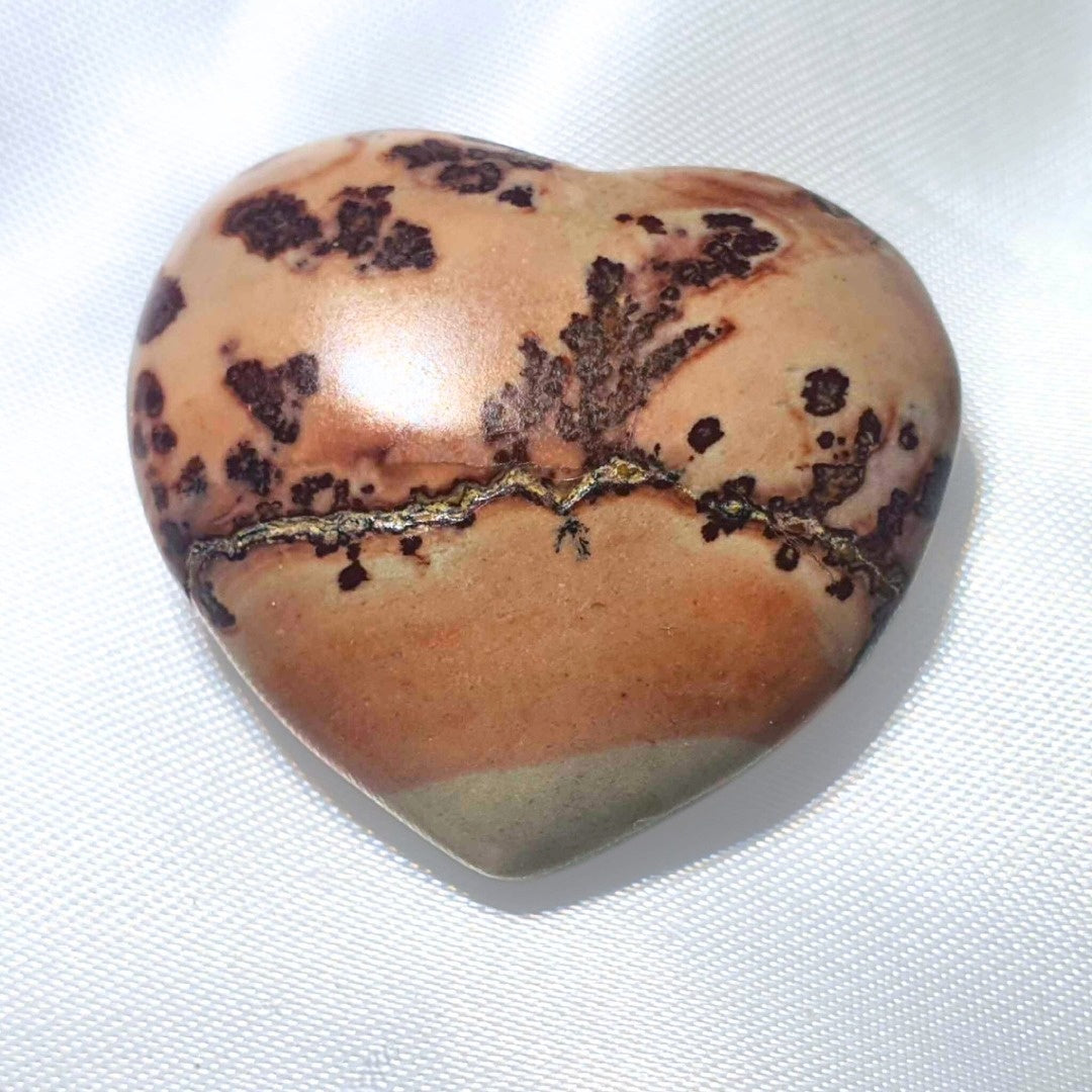 Coffee Bean Jasper Heart Carving - Brazil