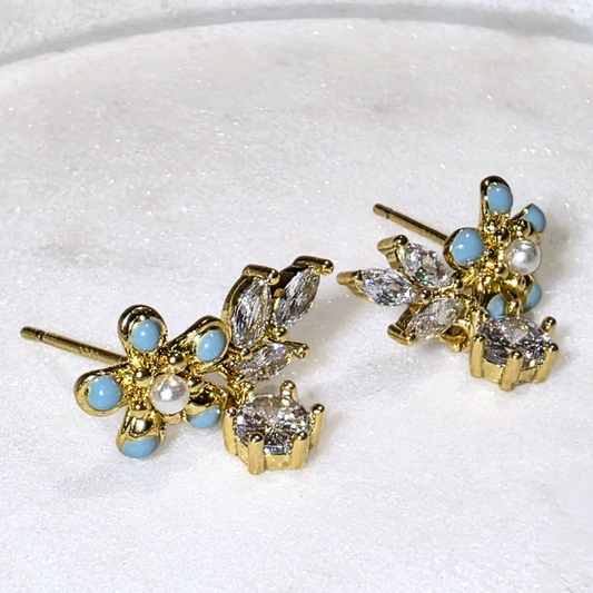 Golden Flower Earrings