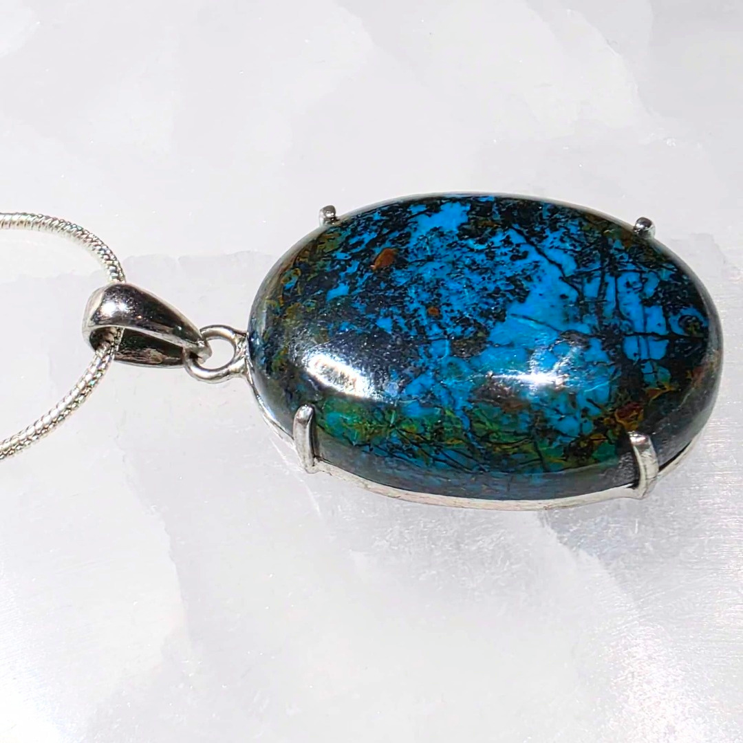 Shattuckite 925 Sterling Silver Necklace