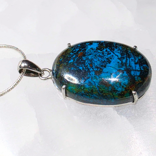 Shattuckite 925 Sterling Silver Necklace