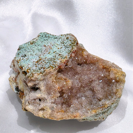 Pink Amethyst & Green Celadonite Cluster