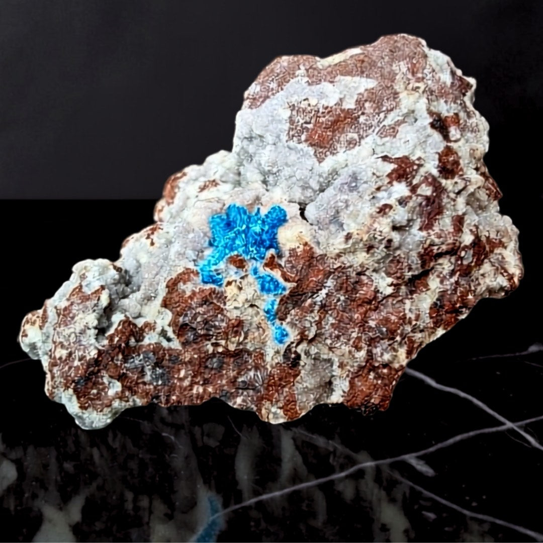 Rare Pentagonite on Grey Druzy Chalcedony - Pune, India (7.1cm)