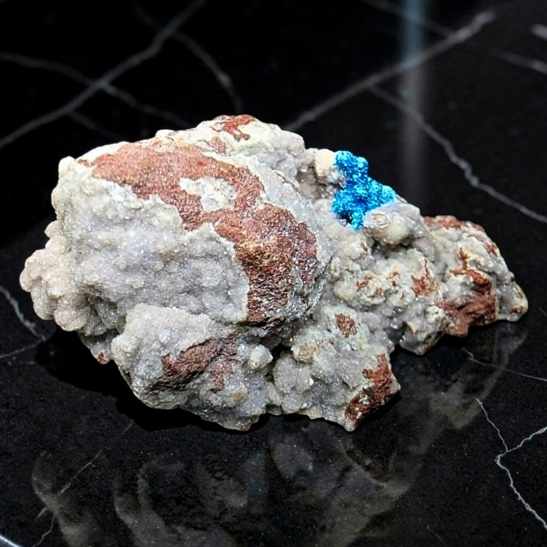 Rare Pentagonite on Grey Druzy Chalcedony - Pune, India (7.1cm)