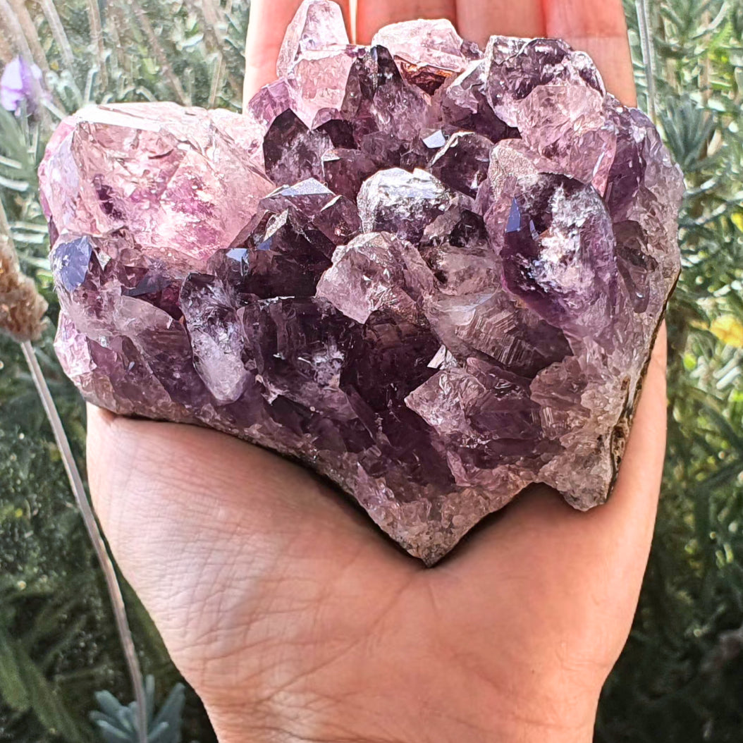 High grade Amethyst with Black Rutile Needles & Cacoxenite Cluster