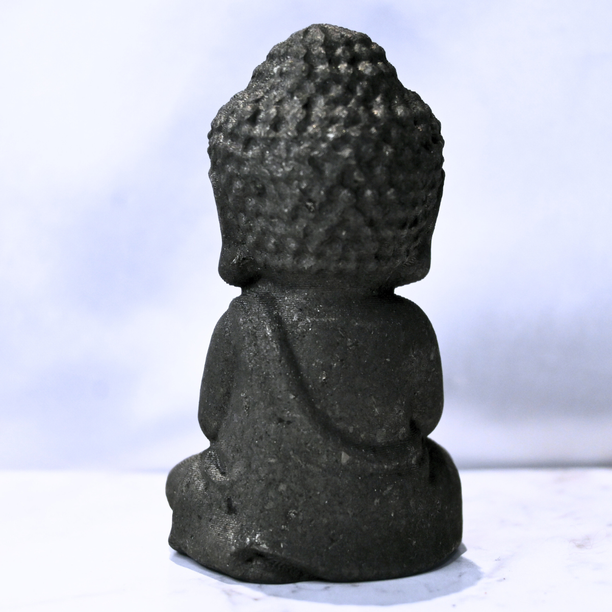 Shungite (Petrovsky Shungite) Buddha Carving - 7 cm tall