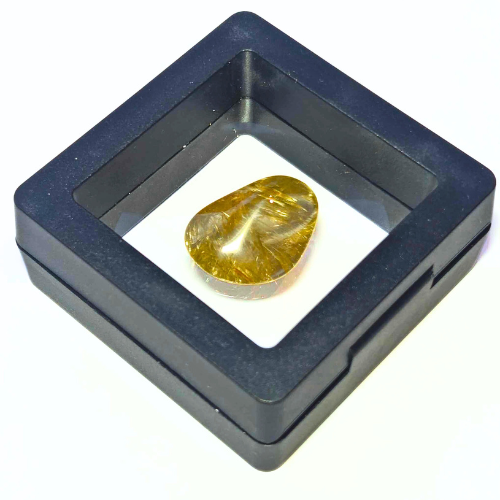 High Grade Golden Rutilated Quartz Pebble 2 - (Case Included)