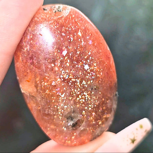 Extra Grade Sunstone, Smoky Quartz Palm Stone