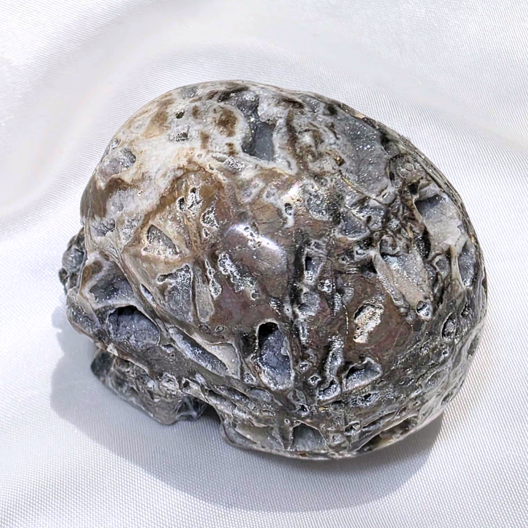 High Grade Hand-Carved Druzy Sphalerite Quartz Skull