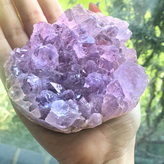 Large Amethyst with Smoky & Clear Quartz Cluster & Rainbows - 303g