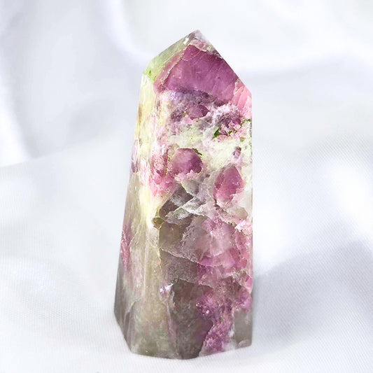 Pink Tourmaline & Smoky Quartz Tower Point