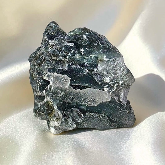 Black Stalactitic Chalcedony with Apophyllite Crystal Specimen