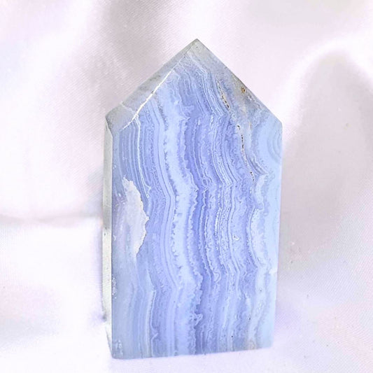 High Grade Blue Lace Agate Tower Point - Namibia