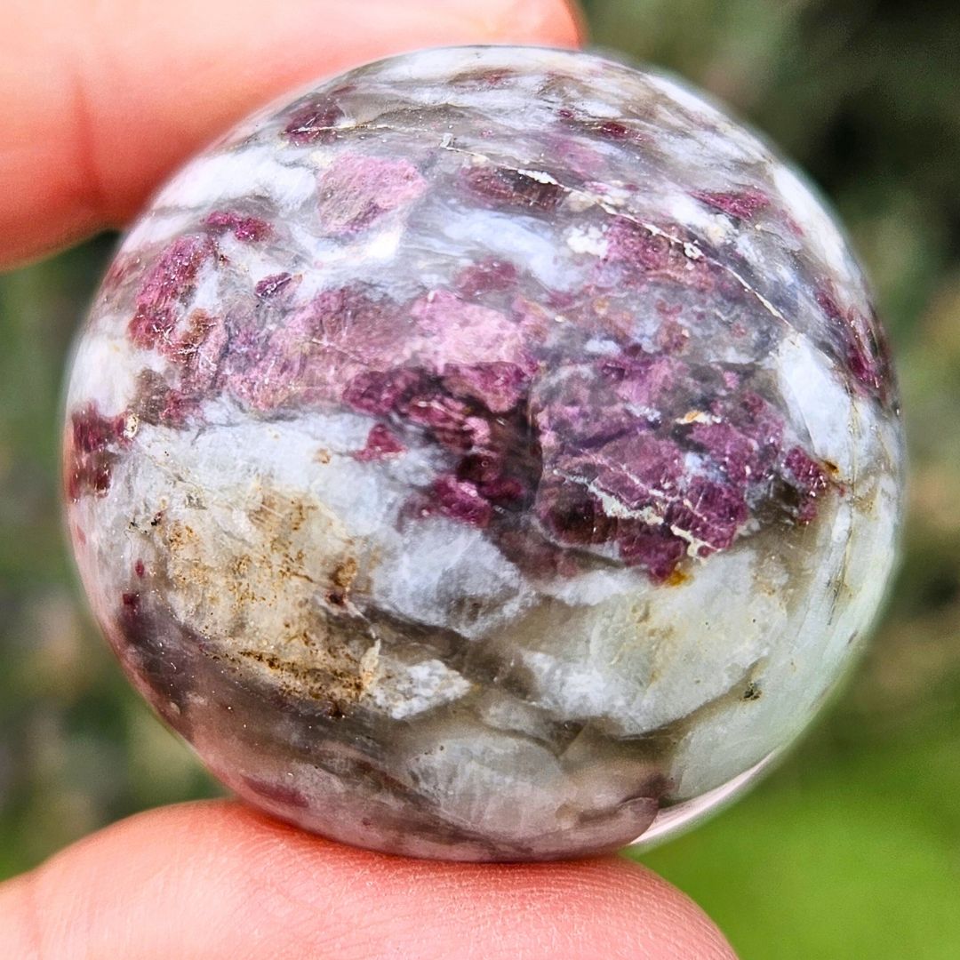 Rubellite Tourmaline in Feldspar Sphere