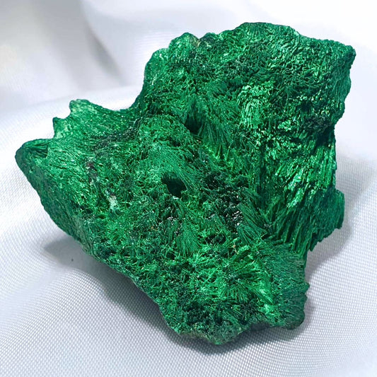 High Grade Fibrous Malachite Cluster with High Shimmer