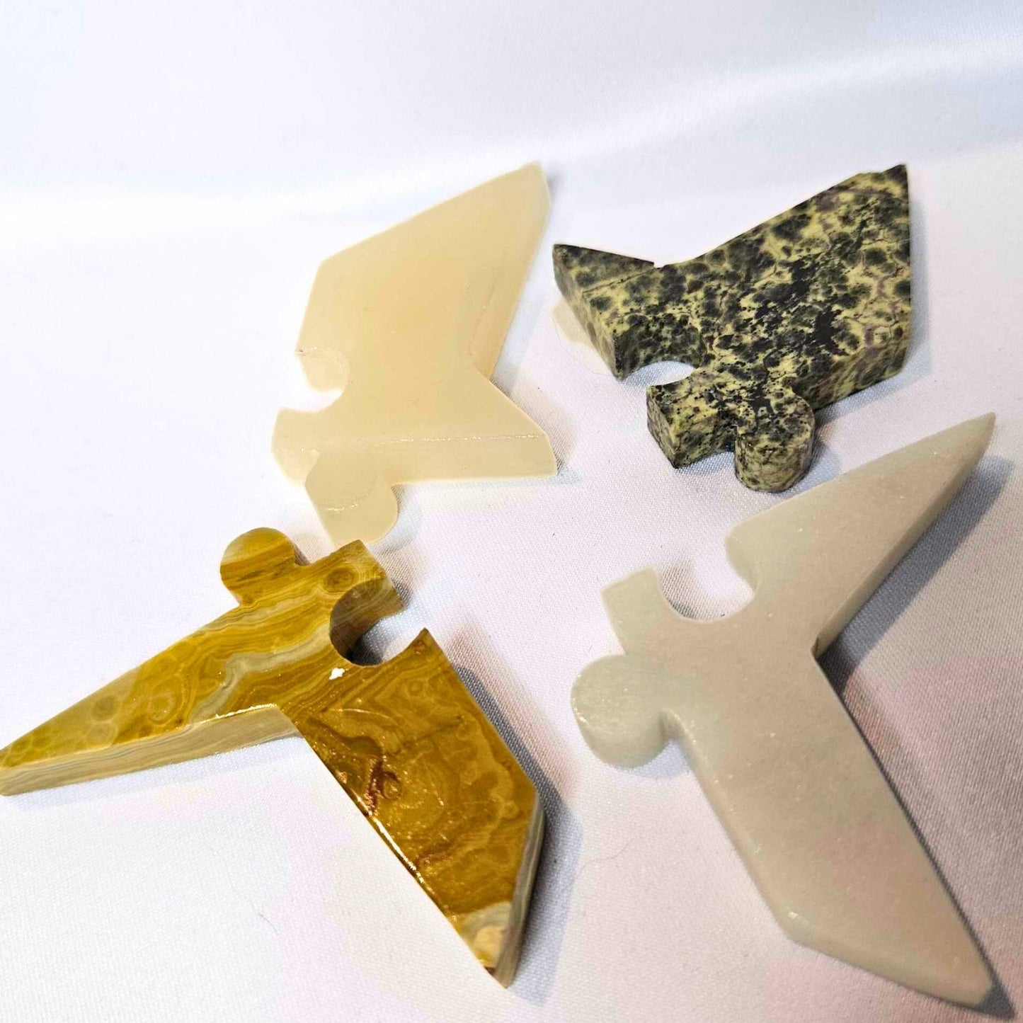 Crystal Puzzle Set Carving - Bumblebee Jasper, Quartz, Agate & Serpentine - 10cm