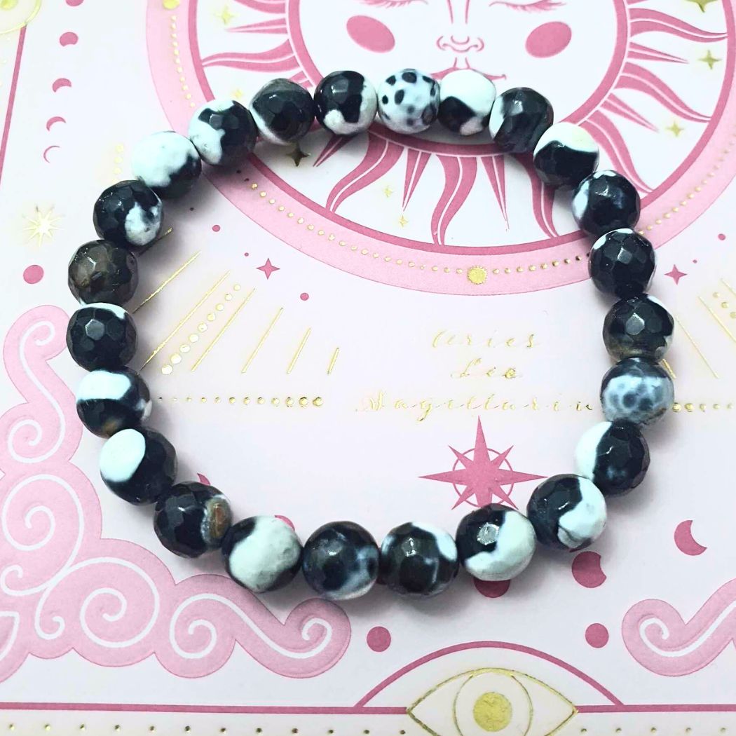 High Grade Faceted Orca Agate Crystal Bracelet