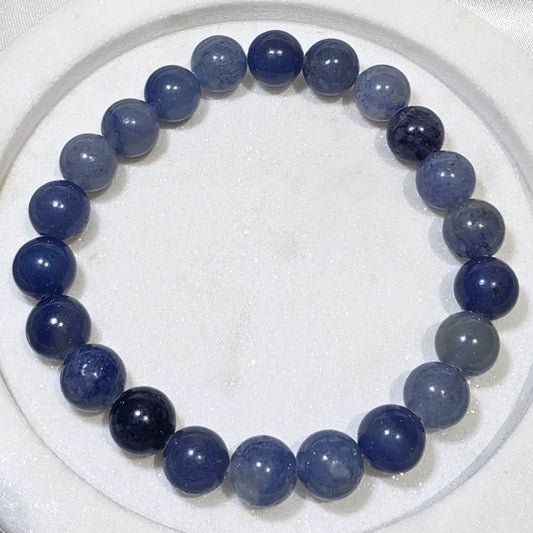 Natural Blue Quartz 8mm Crystal Bracelet