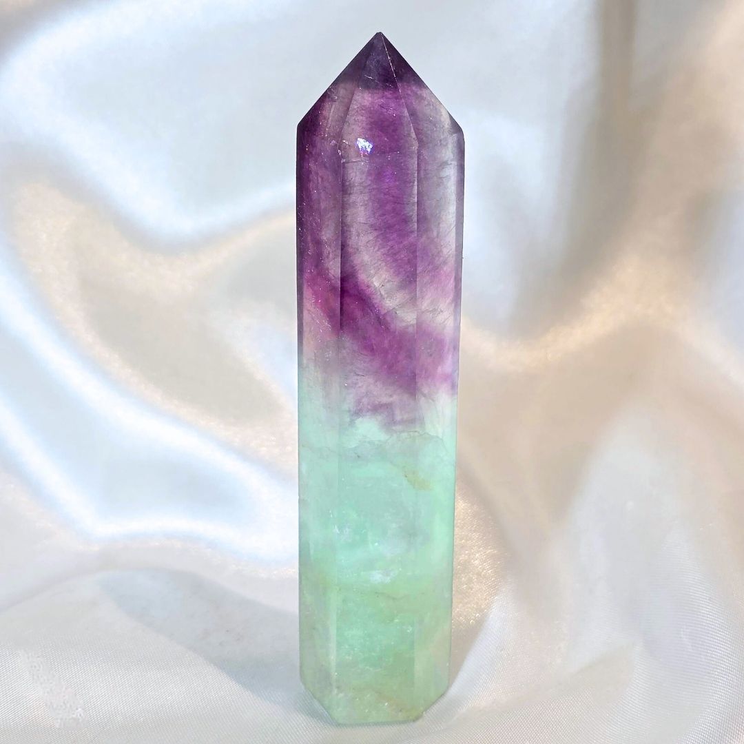 Watermelon Fluorite Crystal Tower
