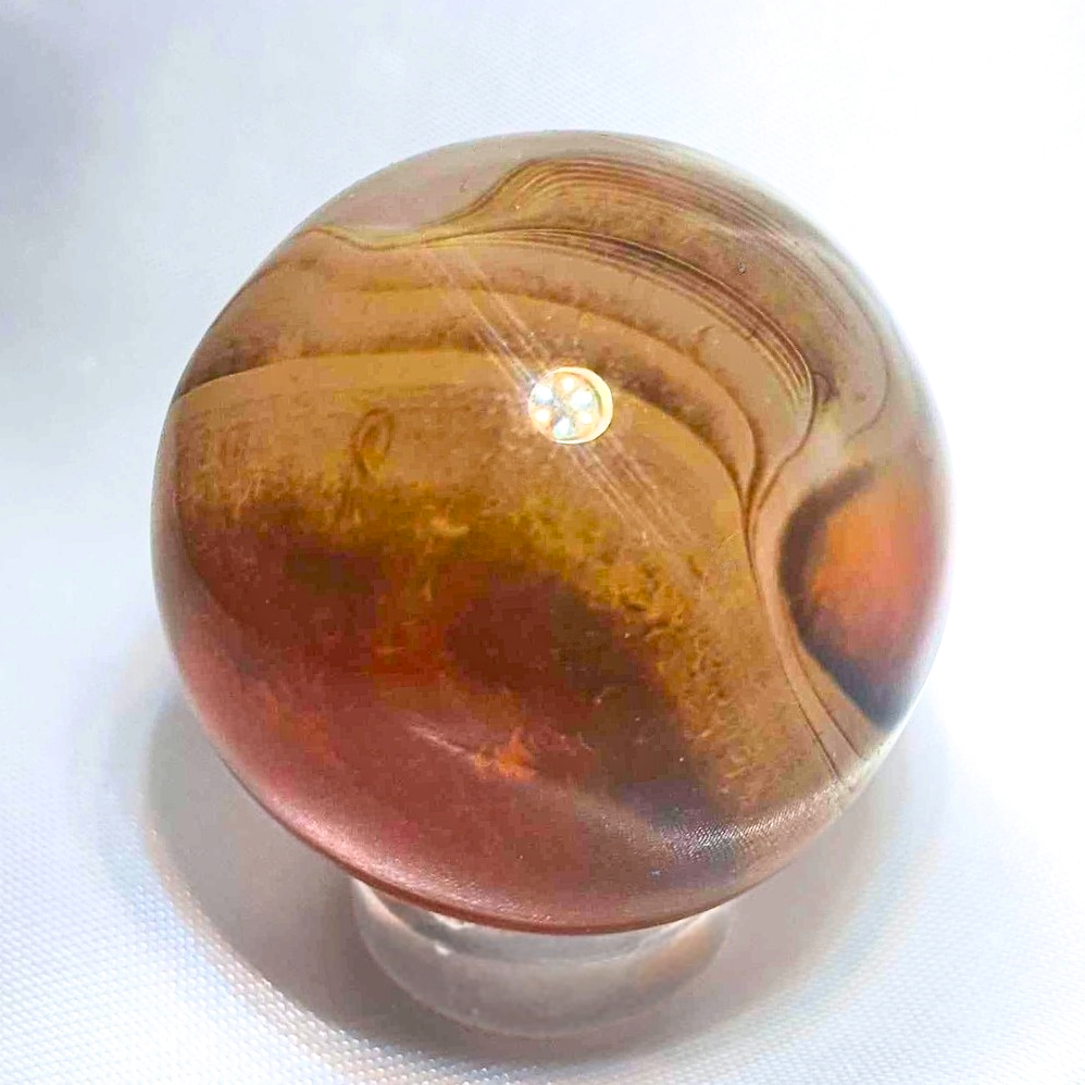 Natural Sardonyx (Onyx & Sard/Carnelian) Sphere - includes holder