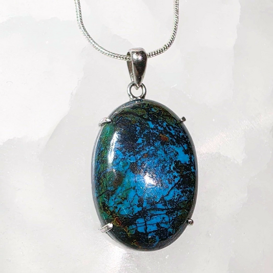 Shattuckite 925 Sterling Silver Necklace