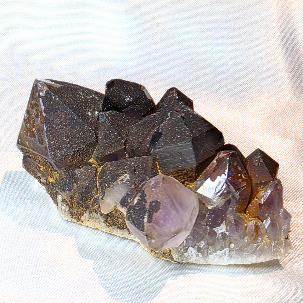Hematite Capped Amethyst Cluster