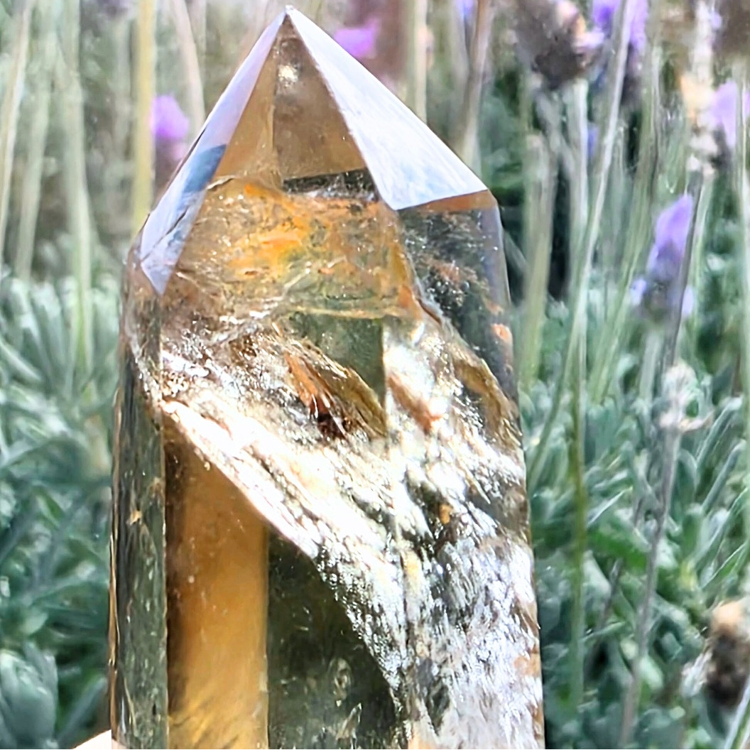 Natural Citrine Tower with Phantoms