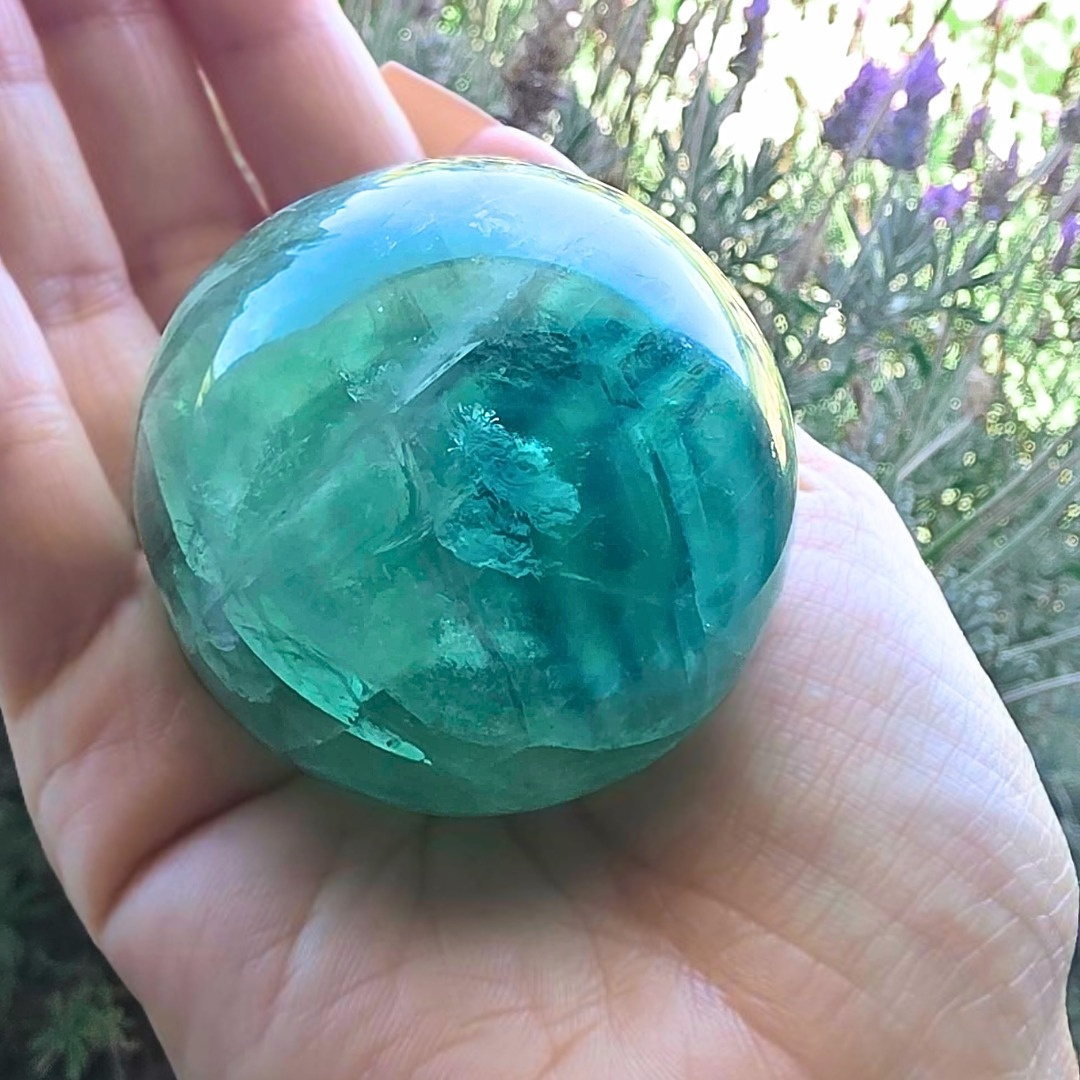 Green-Blue Fluorite Sphere with Phantoms - 198g