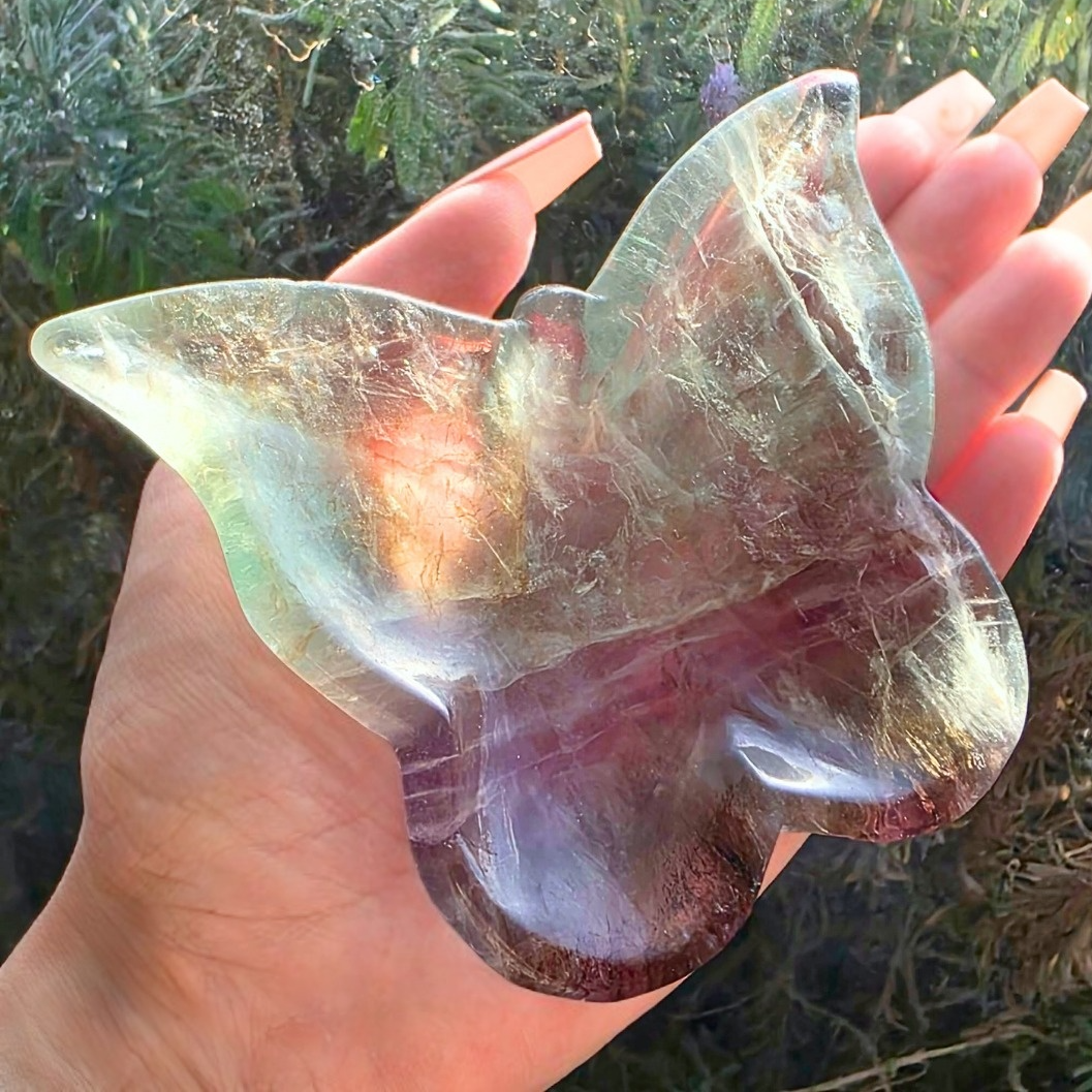 Fluorite Green & Purple Crystal Trinket Plate - 12cm