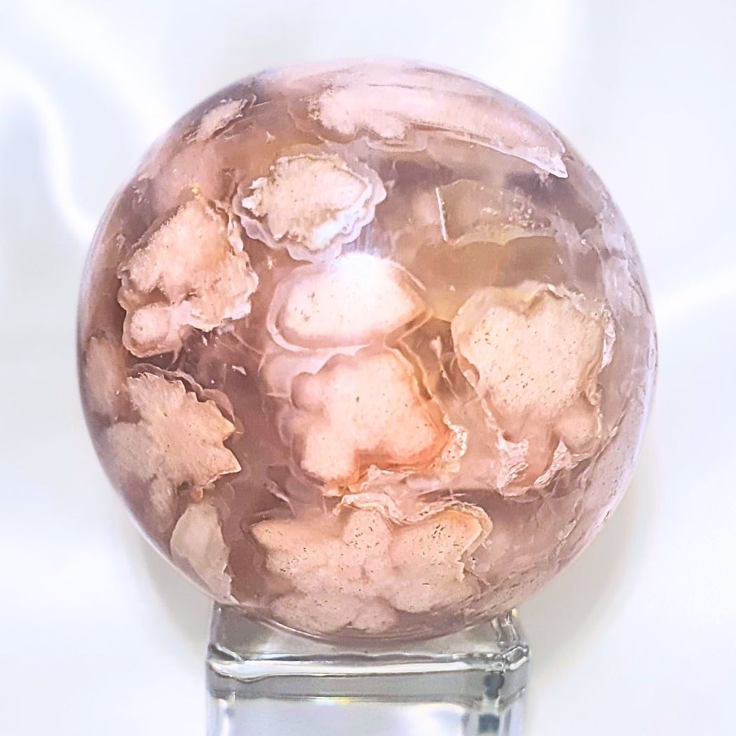 Pink Flower Agate Sphere - 160g