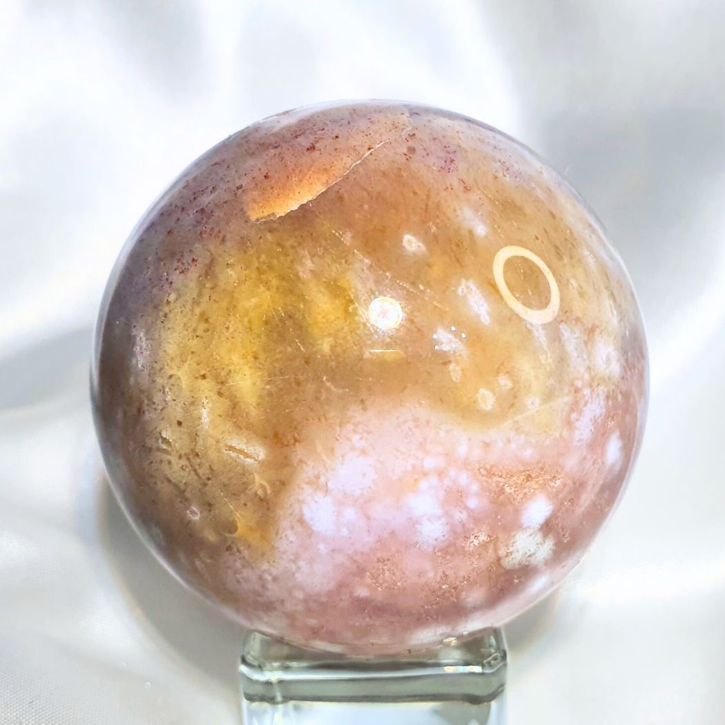 Druzy Pink Amethyst Sphere - holder included