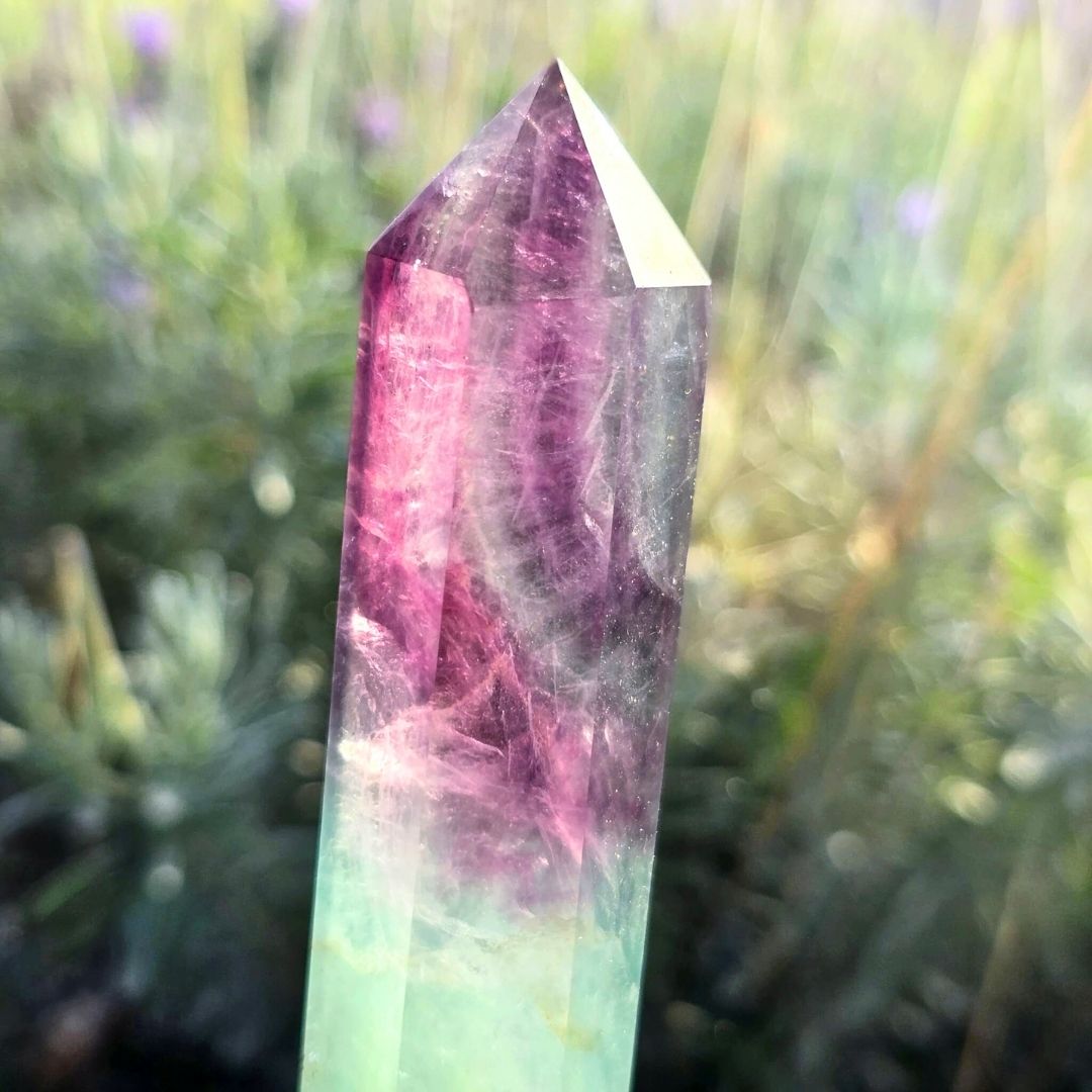 Watermelon Fluorite Crystal Tower