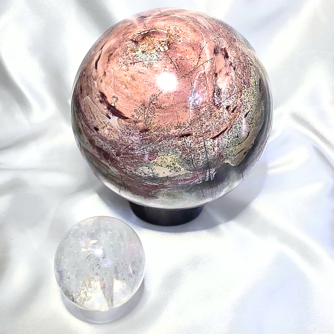 XL Natural Pink Picture Jasper Sphere - 4.91kg