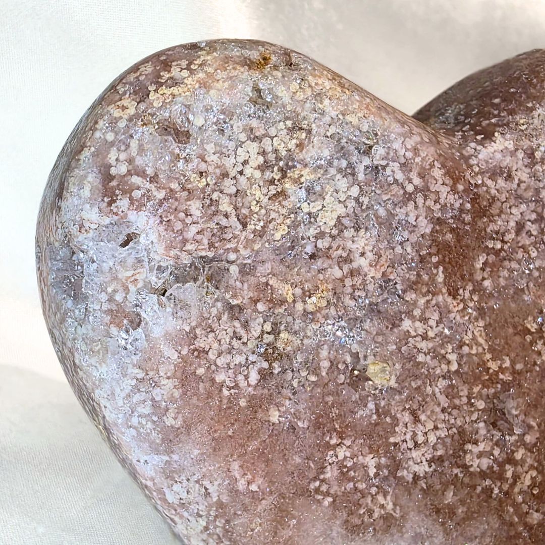 Pink Amethyst Druzy Heart with Stand - 317g - Madagascar