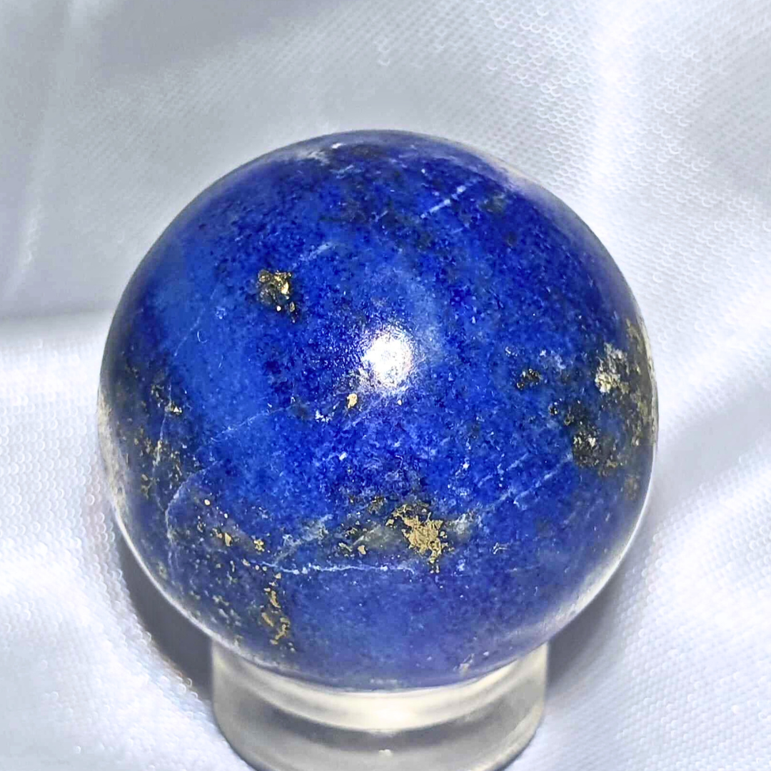 Natural Lapis Lazuli with Pyrite Small Sphere - includes stand