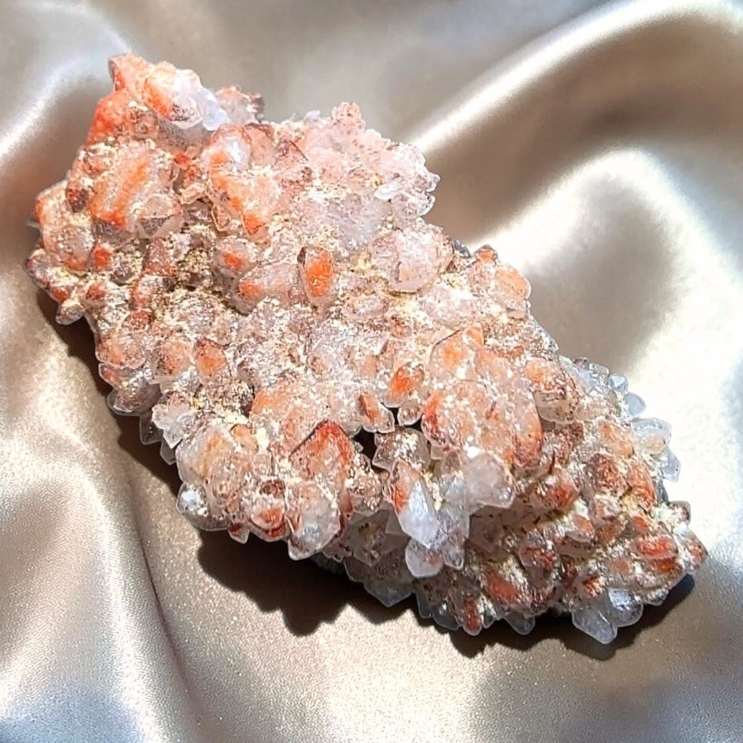 Pink Druzy Chalcedony Quartz Crystal Cluster