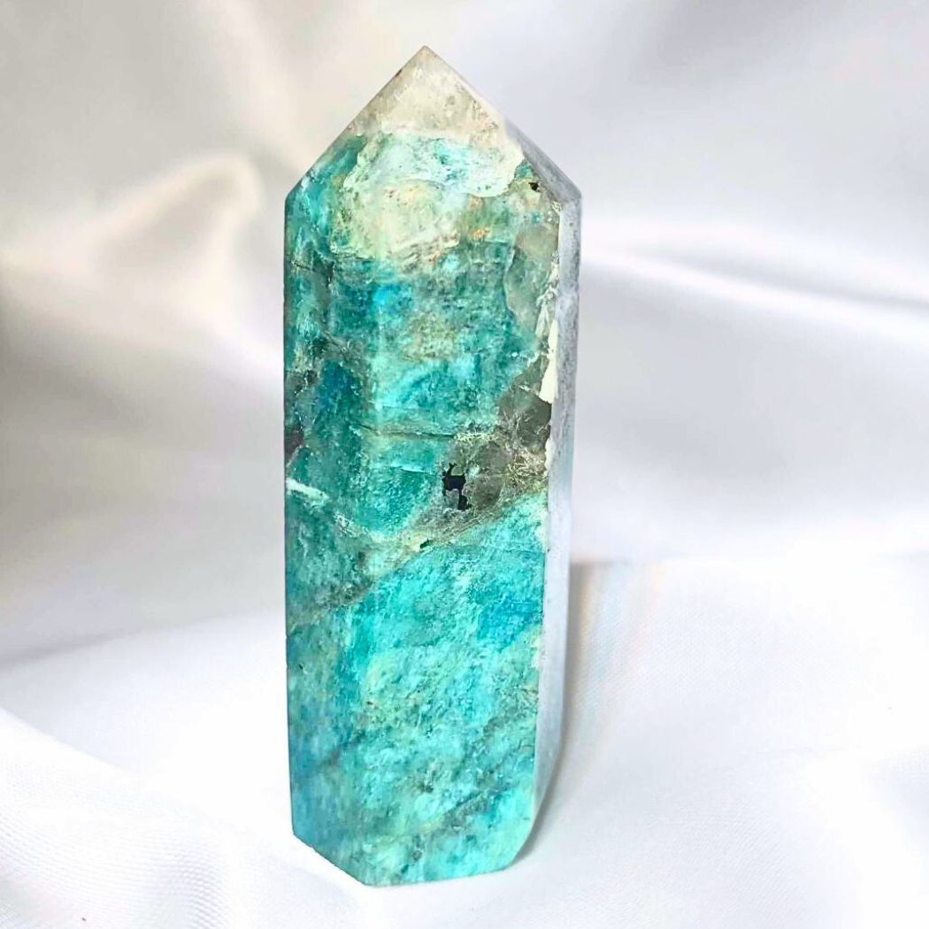 Amazonite, Tourmaline & Smoky Quartz Tower Point