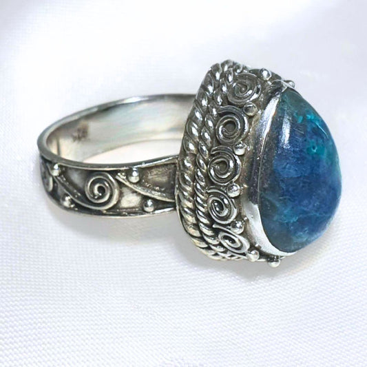 Shattuckite 925 Sterling Silver Ring - Size 7