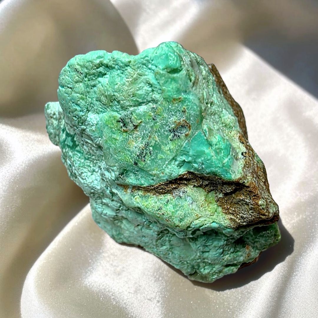 Green Chrysoprase with Druzy Quartz Cluster - Yerilla, WA