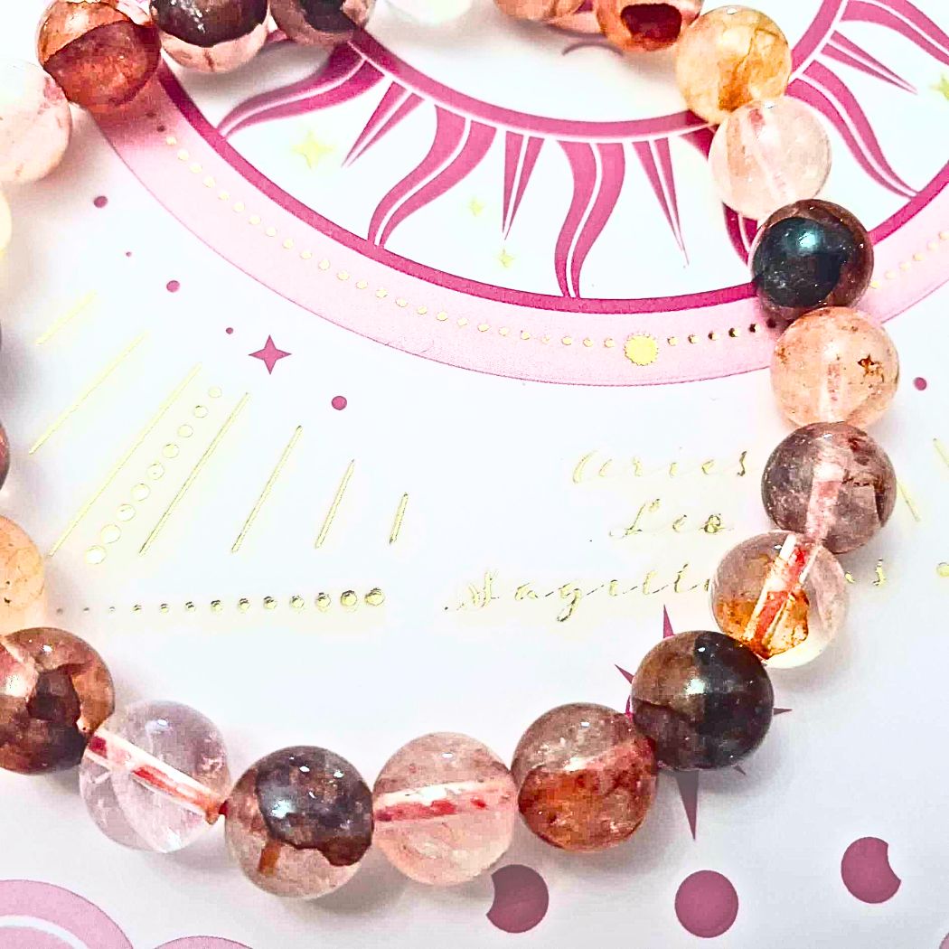 Extra High Grade Fire Quartz 8mm Crystal Bead Bracelet