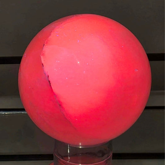 Dendritic Mangano Calcite UV Reactive Pink Sphere - 398g