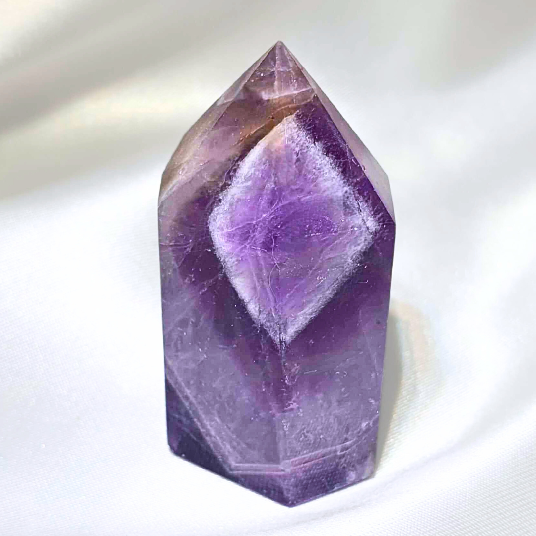 Dream Amethyst & Smoky Quartz Tower Point