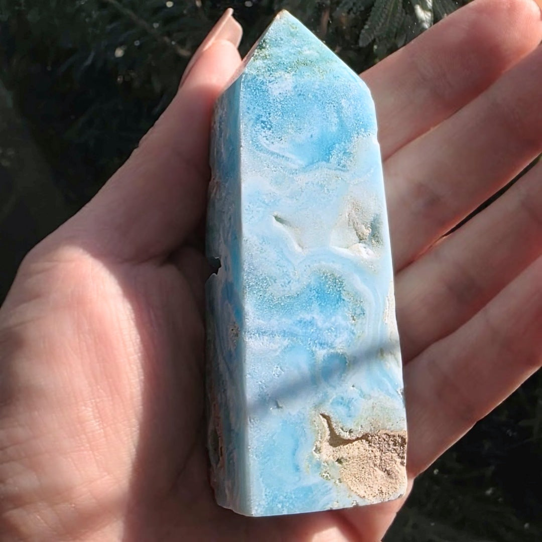 Druzy Blue Aragonite Crystal Tower