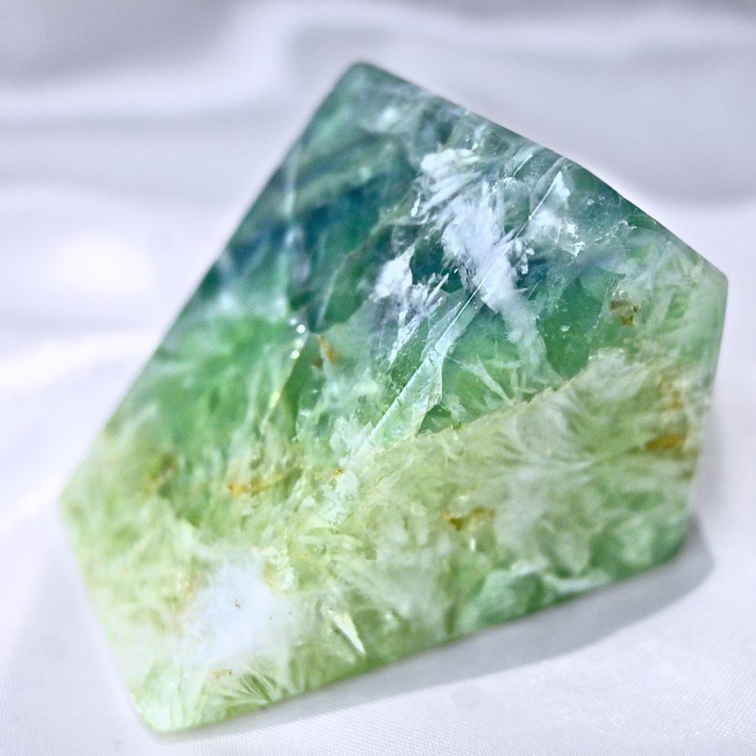 Feather Fluorite Free Form with Rainbows