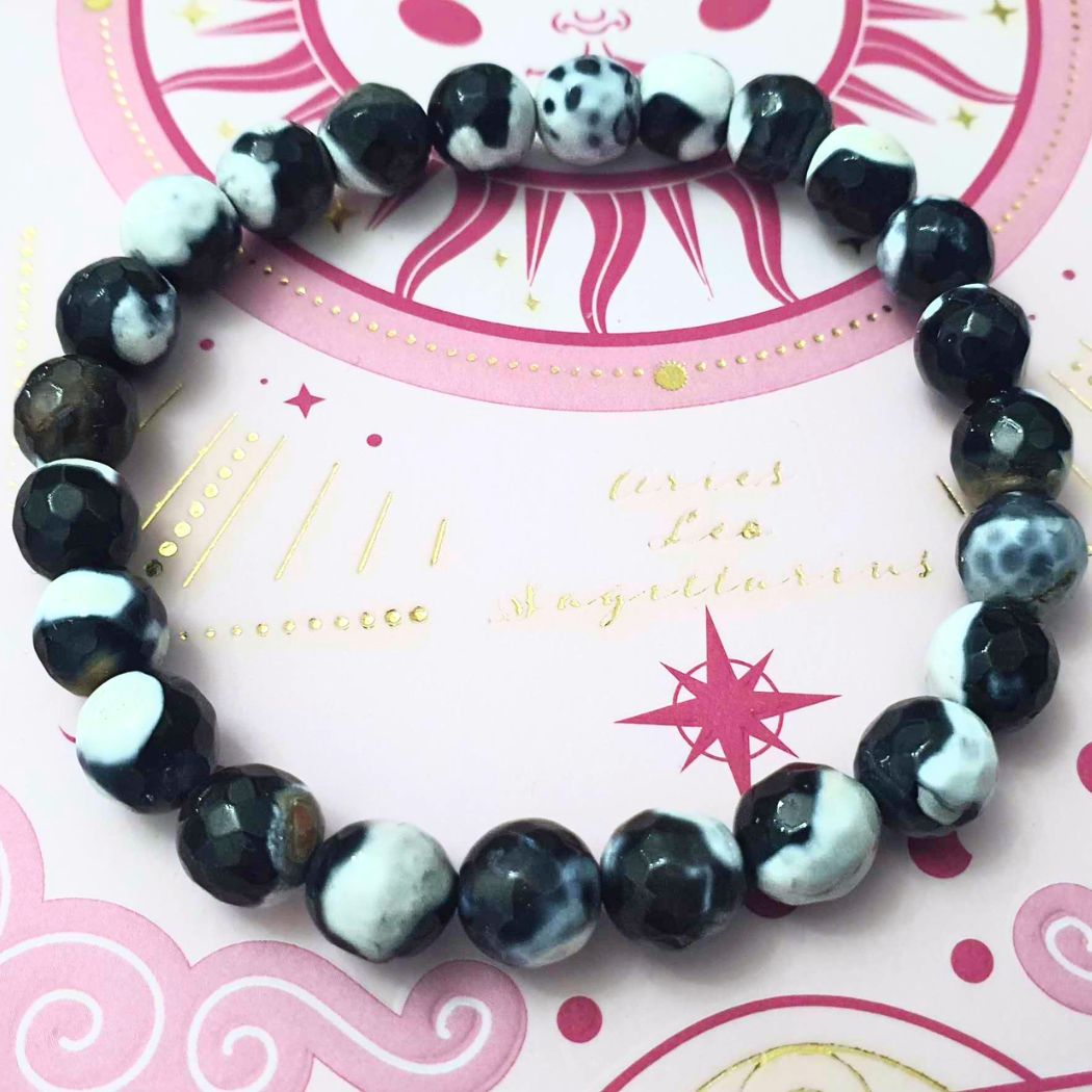 High Grade Faceted Orca Agate Crystal Bracelet