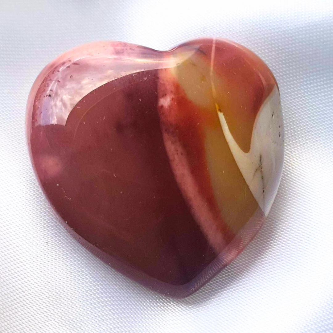 Deep Pink-Red & Yellow Mookaite Heart