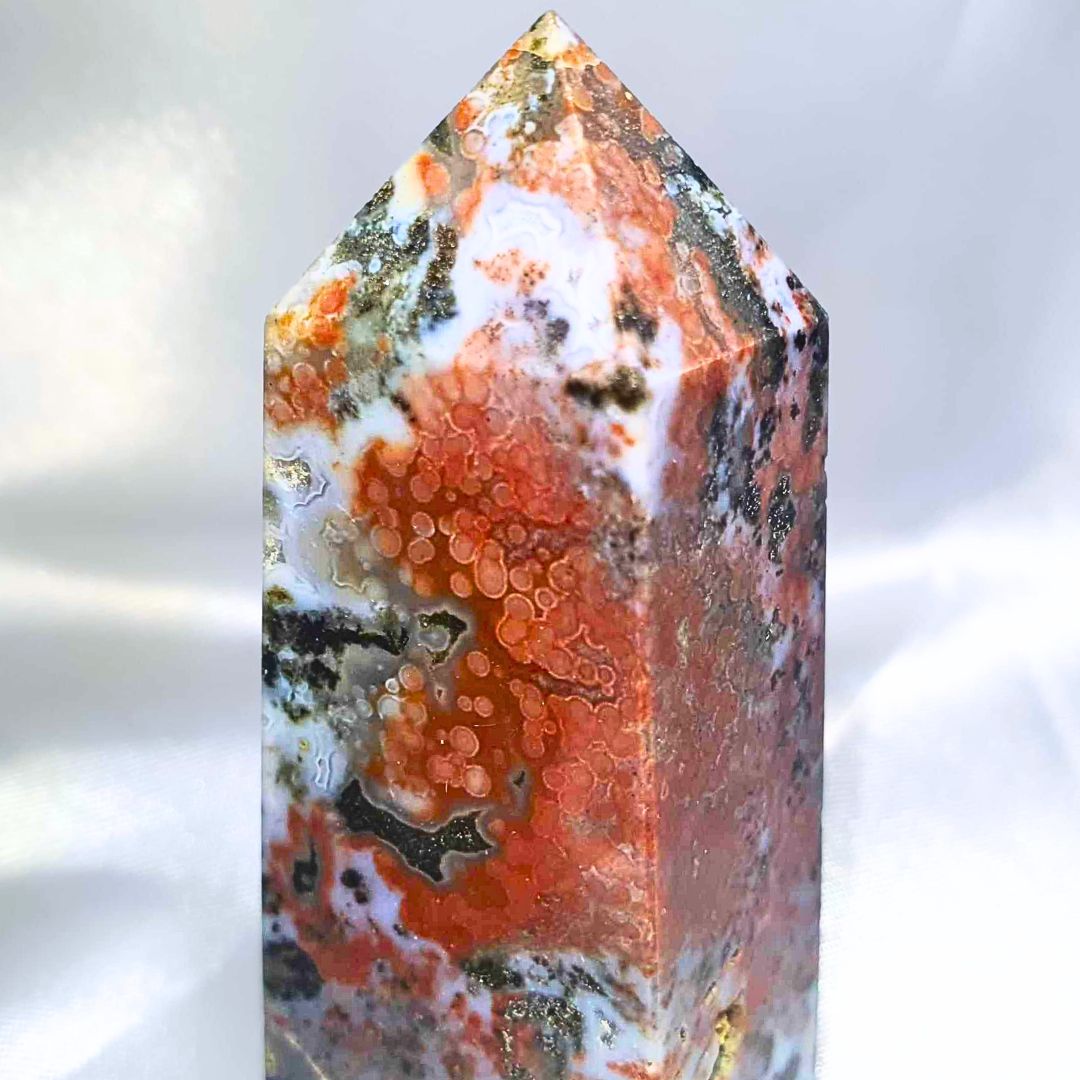 Druzy Orbicular Ocean Jasper Tower Point