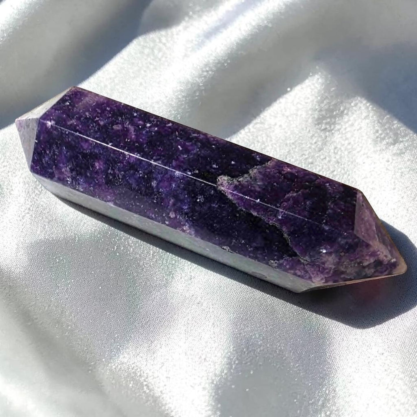 Large Lepidolite Double Terminated Crystal Wand
