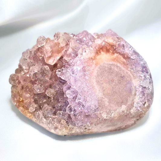 Pink Amethyst & Citrine Semi-Polished Free Form Cluster - 8cm