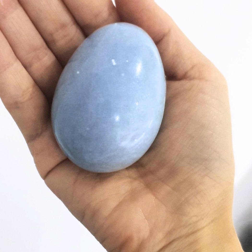 Angelite (Anhydrite) Crystal Egg - 122g